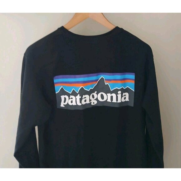 Patagonia Responsibili-tee Logo L/S T-Shirt Size Small Black - Picture 6 of 8